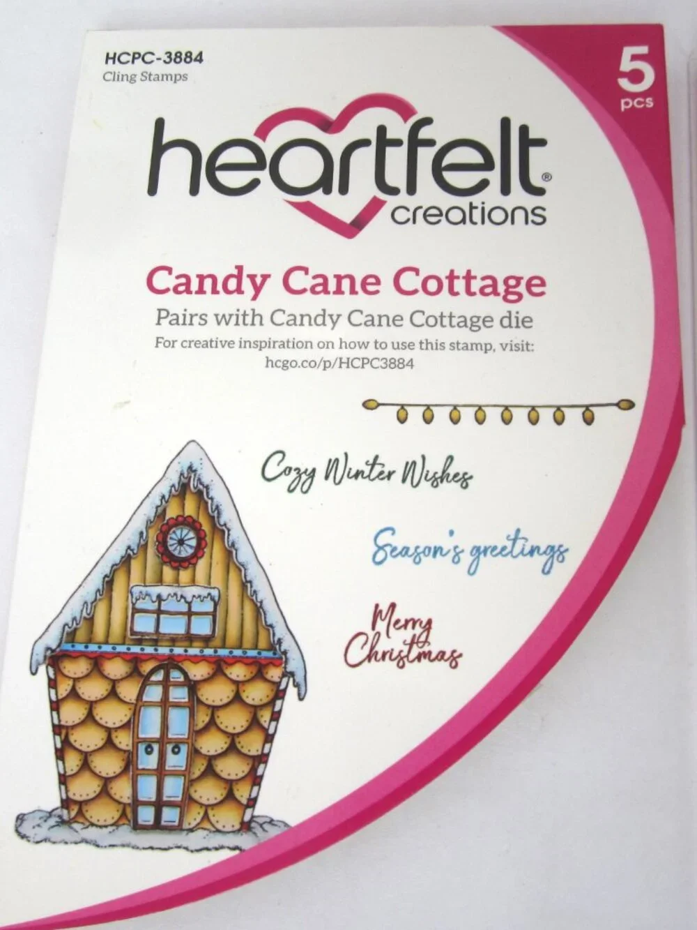 Heartfelt Creations Candy Cane Cottage Craft Dies & Cling Stamps Christmas